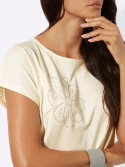 Shirt mit platzierter Glitzer-Blüte