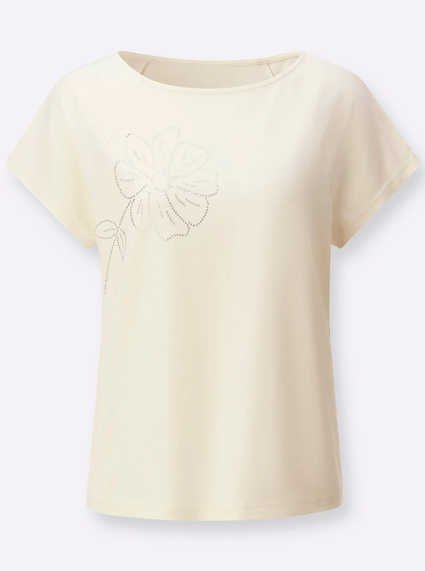 Shirt mit platzierter Glitzer-Blüte