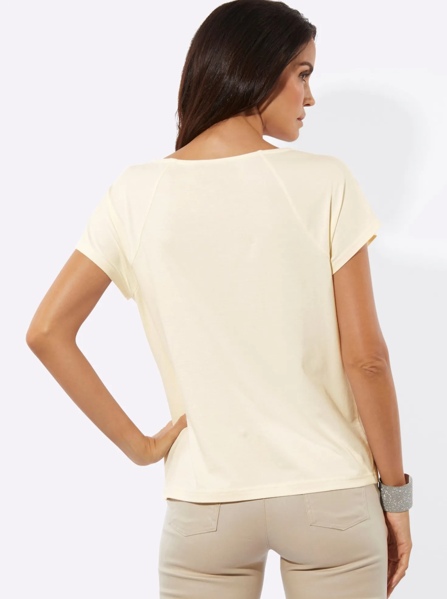 Shirt mit platzierter Glitzer-Blüte