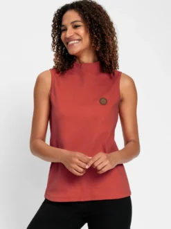 Shirttop mit Stehkragen, pflegeleicht