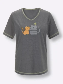 Shorty mit Katzen-Motiv