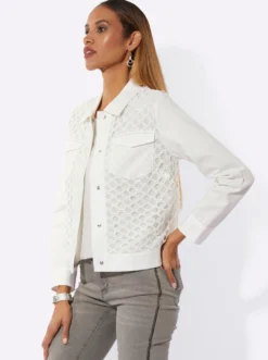 Spitzenblazer mit Deko-Steinchen