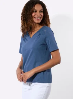 Spitzenshirt mit elastischem Saum