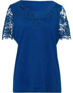 Spitzenshirt mit transparenter Spitze