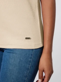 Stehkragenshirt in Baumwoll-Qualität