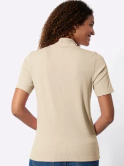 Stehkragenshirt in Baumwoll-Qualität