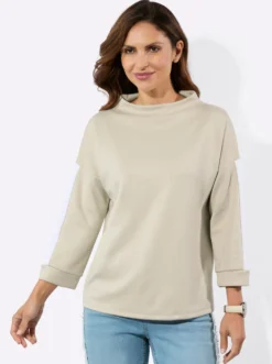 Stehkragenshirt mit Kontraststreifen