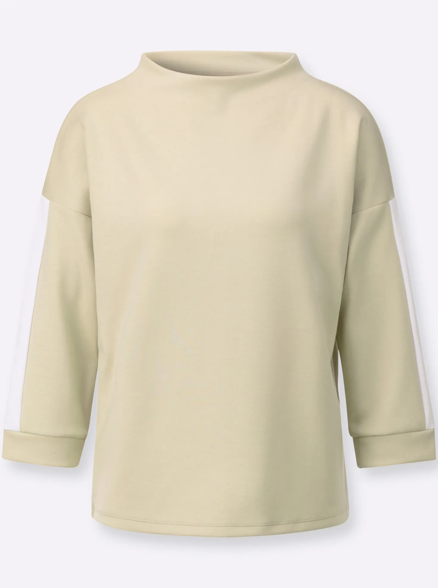 Stehkragenshirt mit Kontraststreifen