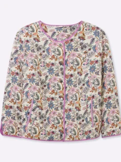 Steppjacke mit Allover-Blumenmuster