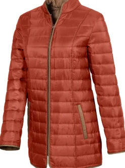 Steppjacke mit kontrastfarbigem Futter