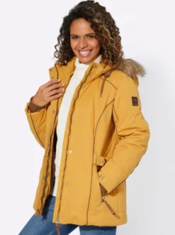 Steppjacke mit Pelz-Imitat, abknöpfbar