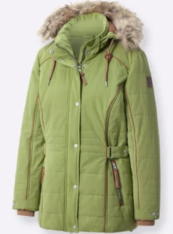 Steppjacke mit Pelz-Imitat, abknöpfbar