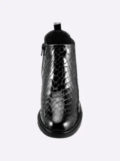 Stiefelette mit Prägung im Kroko-Look