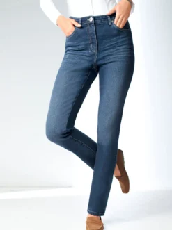 Stretch-Jeans in Used-Optik
