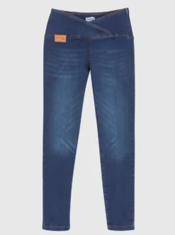 Stretch-Jeans mit überlappendem Bund