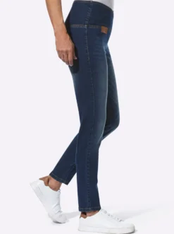 Stretch-Jeans mit überlappendem Bund