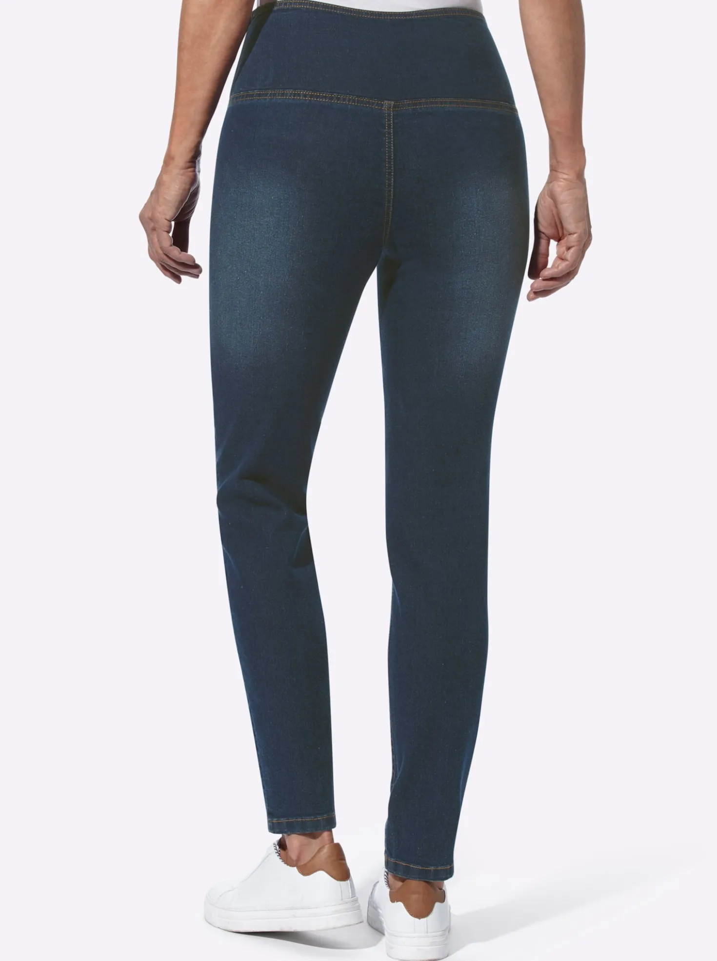 Stretch-Jeans mit überlappendem Bund
