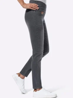 Stretch-Jeans mit überlappendem Bund