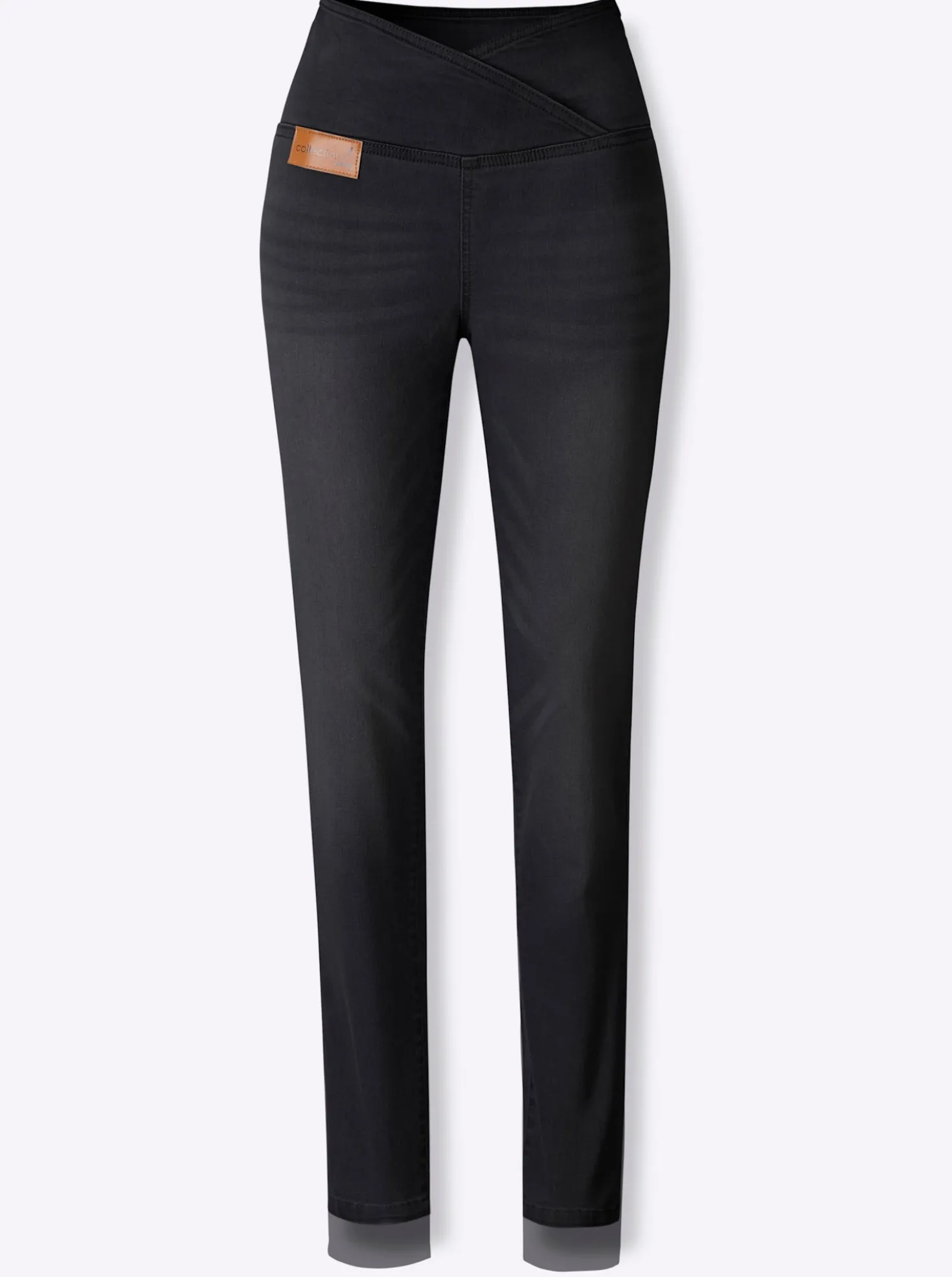 Stretch-Jeans mit überlappendem Bund