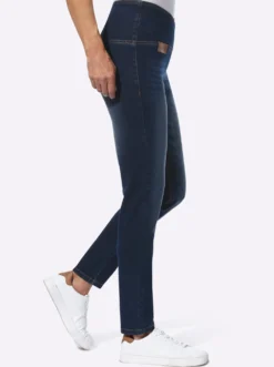 Stretch-Jeans mit überlappendem Bund
