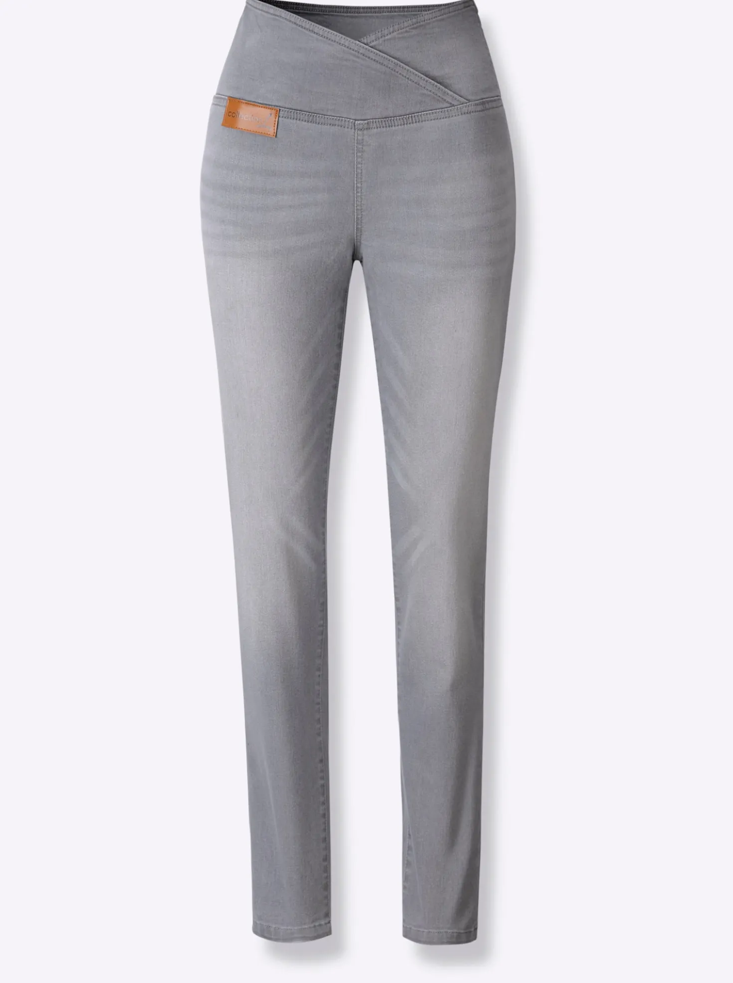 Stretch-Jeans mit überlappendem Bund