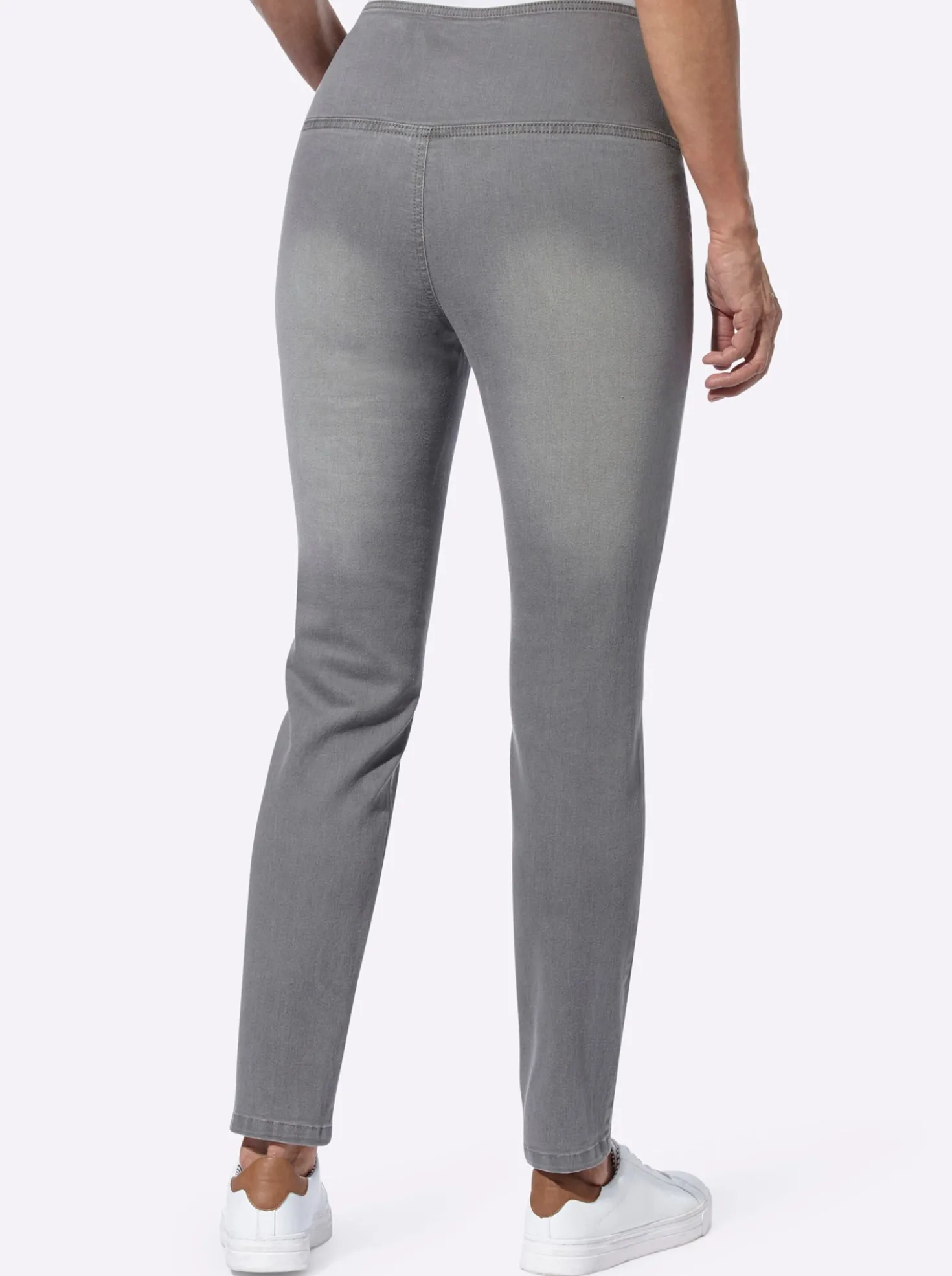 Stretch-Jeans mit überlappendem Bund