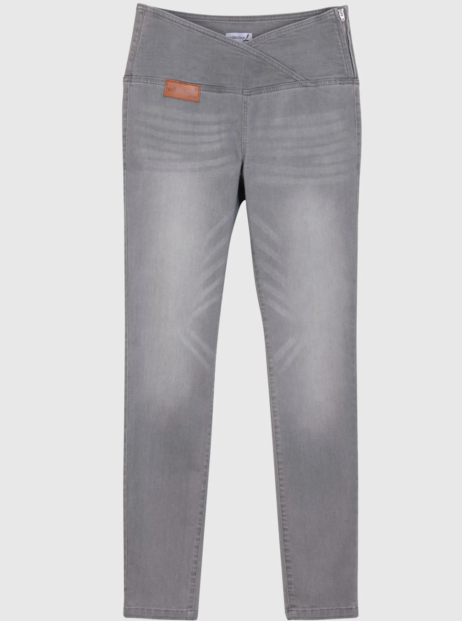 Stretch-Jeans mit überlappendem Bund