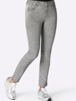 Stretch-Jeans mit Glitzersteinchen