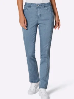 Stretch-Jeans mit seitlichen Biesen
