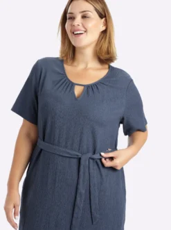 Stretchkleid mit Bindegürtel