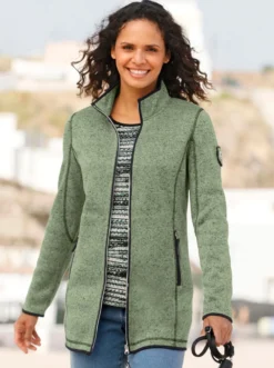 Strickfleecejacke in Longform