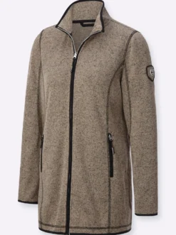 Strickfleecejacke in Longform