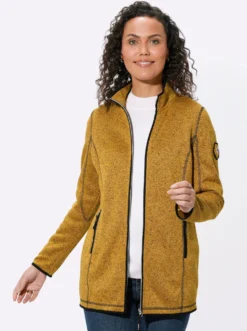Strickfleecejacke in Longform