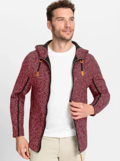 Strickfleecejacke mit Kapuze