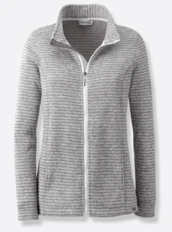 Strickfleecejacke mit Nahttaschen