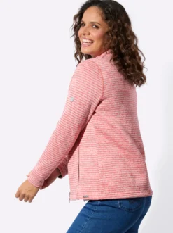 Strickfleecejacke mit Nahttaschen