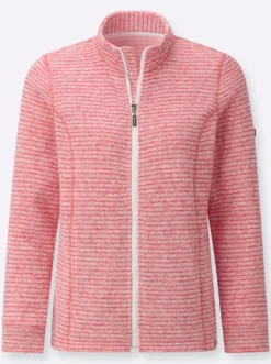 Strickfleecejacke mit Nahttaschen