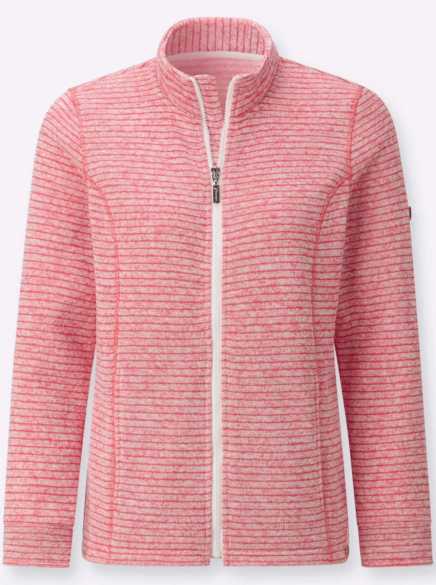 Strickfleecejacke mit Nahttaschen