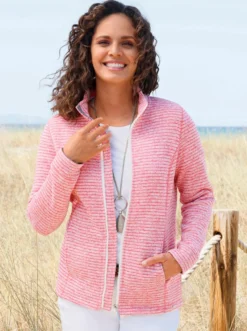 Strickfleecejacke mit Nahttaschen