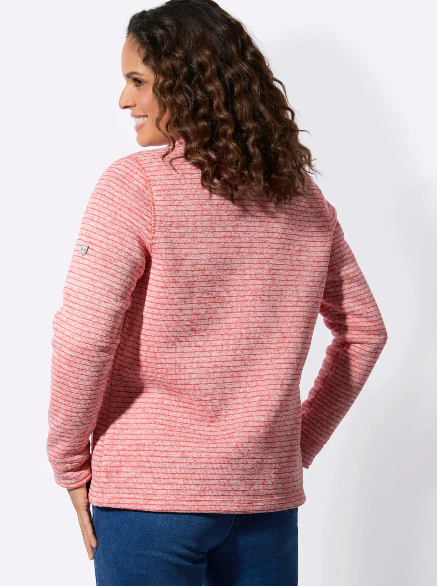 Strickfleecejacke mit Nahttaschen
