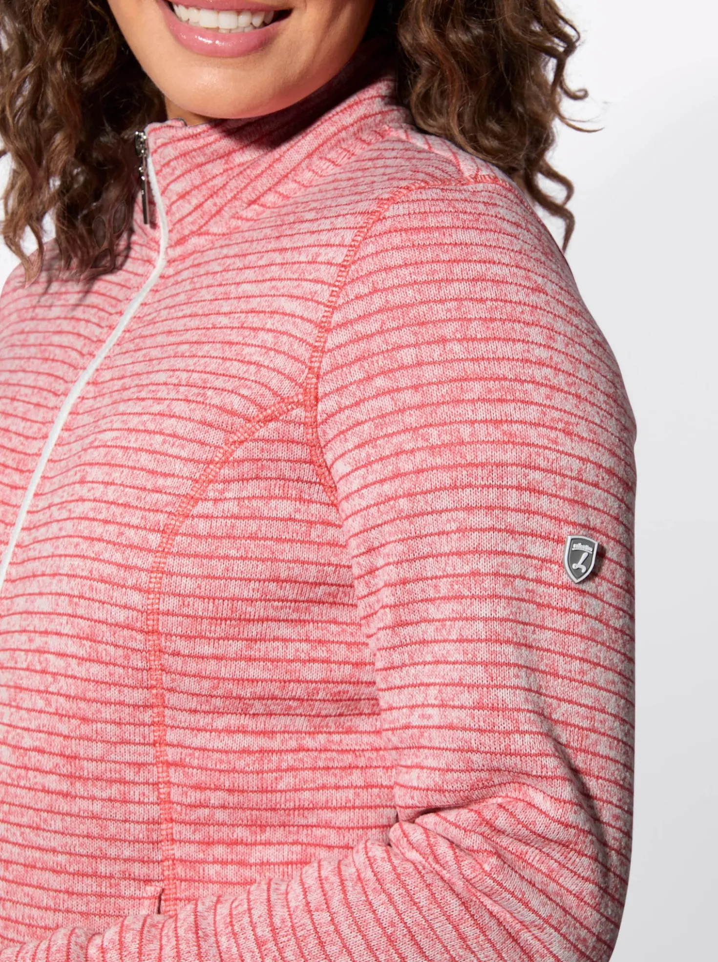 Strickfleecejacke mit Nahttaschen