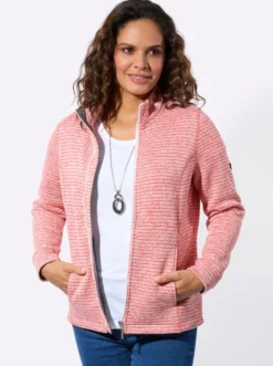 Strickfleecejacke mit Nahttaschen
