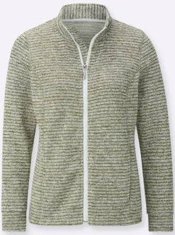 Strickfleecejacke mit Nahttaschen