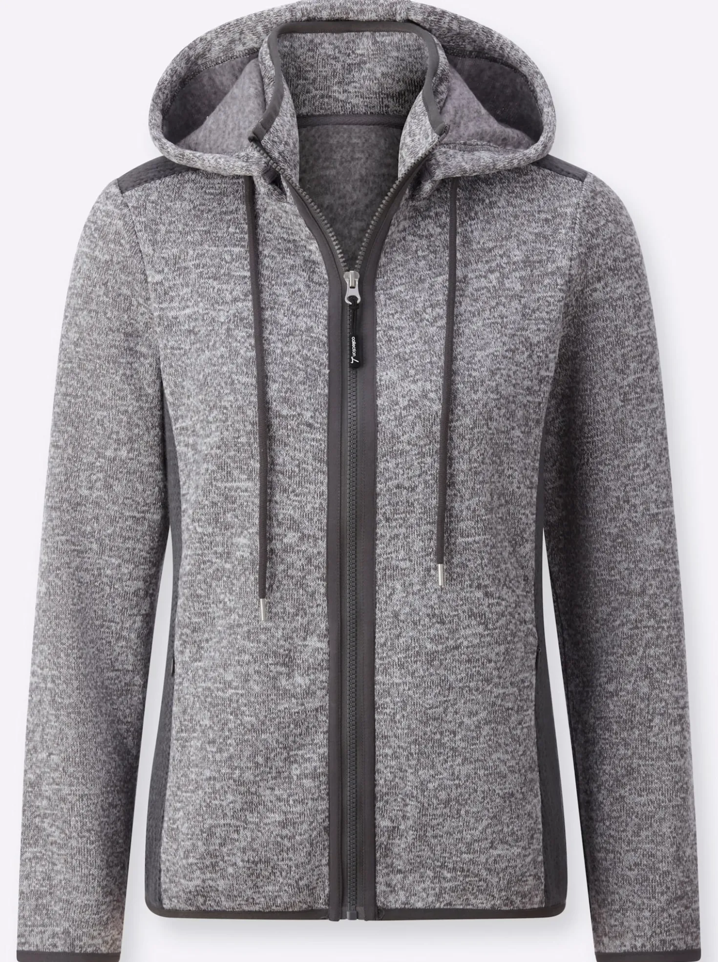 Strickfleecejacke mit seitlichen Strick-Einsätzen