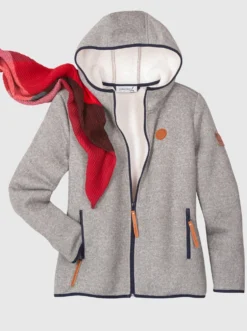 Strickfleece-Jacke mit Teddyfleece-Futter