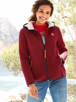 Strickfleece-Jacke mit Teddyfleece-Futter