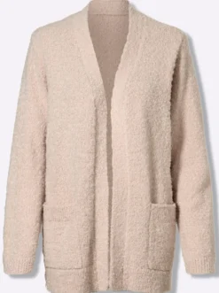 Strickjacke aus flauschigem Bouclé-Garn