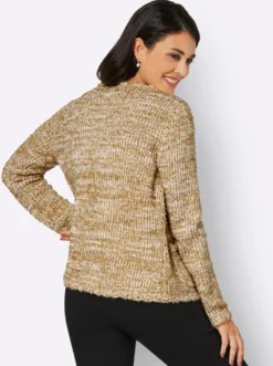 Strickjacke im soften Material-Mix