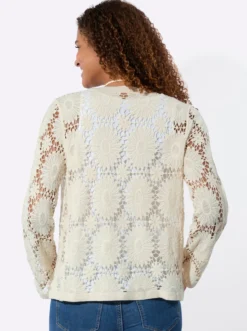 Strickjacke in Häkel-Optik