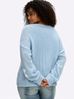 Strickjacke mit Blütenmuster